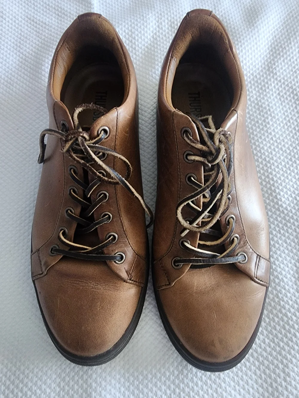 Thursday Boot Company Men's Brown Leather Lace-Up Slip-On Sneakers